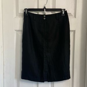 St Emile Linen Pencil Skirt Black Size 38
